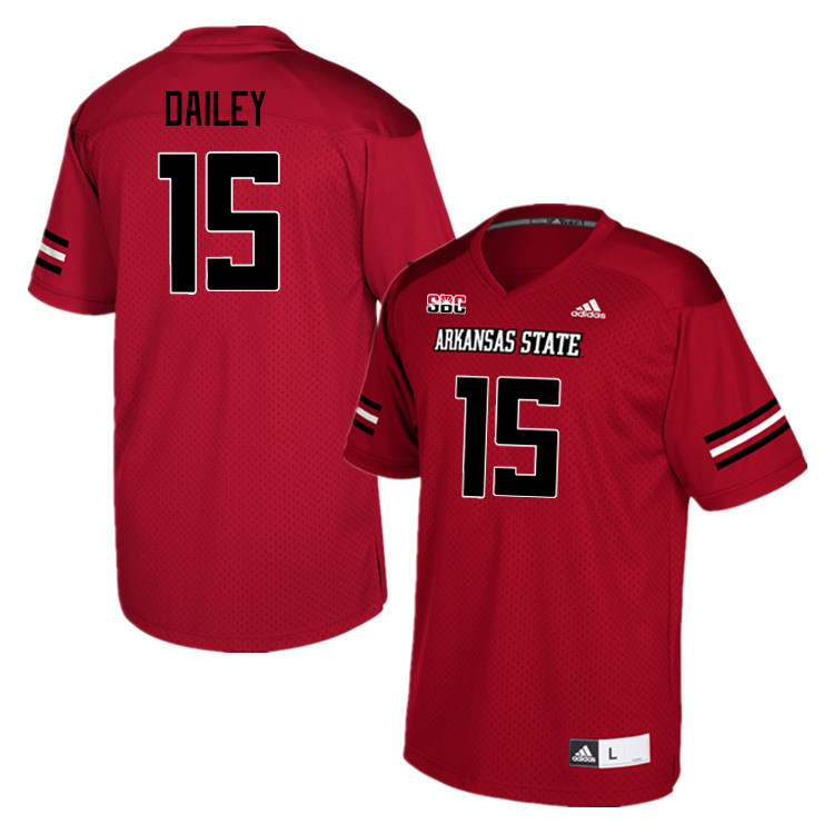 Men-Youth #15 Jaxon Dailey Arkansas State Red Wolves College Football Jerseys Stitched-Scarlet